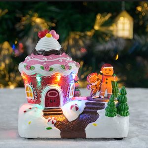 Luz LED Christmas Candy Village House con Turning <span class=keywords><strong>Gingerman</strong></span> - Product Image 4