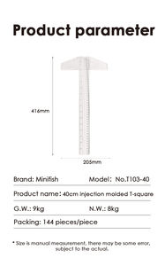 Règle en T 40cm en plastique transparent pour le dessin et l'agencement général de 15 pouces Équipement éducatif - Product Image 6
