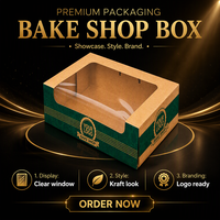 Boîte à gâteau en carton kraft personnalisée avec fenêtre pour emporter des desserts