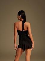 Jupe de danse latine multicolore, jupe courte sexy à bretelles épaules dénudées pour filles, pour concours de danse jazz, rumba, samba