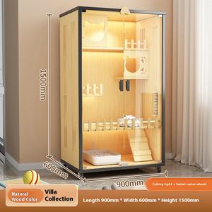 Villa panoramique pour animaux de compagnie avec LED Maison de luxe pour chat en bois Villa de luxe pour chat moderne Personnalisable Grande cage pour animaux de compagnie Nid pour animaux de compagnie de qualité supérieure - Product Image 3