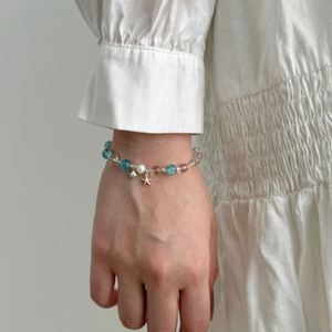 Dylam Dainty 925 Sterling <b>Silver</b> Rhodium Plated Summer Ocean Crystal Shell Starfish Bead Beaded <b>Bangle</b> <b>Bracelet</b> for Women - Product Image 3