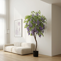 Bunga Plastik Wisteria Buatan, Pot Gantung, Tanaman Bunga Ungu, Dekorasi Rumah, Taman, Pernikahan, Tahun Baru, Imitasi