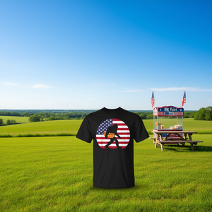 Camiseta con Gráfico de Bandera Americana y Hot Dog para Adultos, Unisex, Manga Corta, Cuello Redondo, Algodón, Patriótica, Informal, con Estampado Serigrafiado - Product Image 3