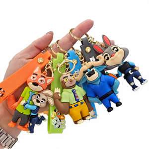 Porte-clés porte-monnaie figurine Crazy Animal City en PVC avec impression UV, motif dessin animé mignon, cadeau pour mariage et étudiant, écologique, pendentif de sac et de voiture - Product Image 4