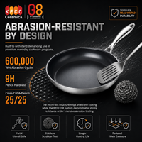 Ensemble de casseroles en céramique G8 non toxique, en acier inoxydable triple couche, poêle antiadhésive, ensembles de casseroles antiadhésives, OEM