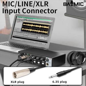 อินเทอร์เฟซบันทึกเสียงคอมพิวเตอร์แบบ 2 เข้า 2 ออก สำหรับร้องเพลง อุปกรณ์ USB สำหรับคอมพิวเตอร์ ซาวด์การ์ด อินเทอร์เฟซสตูดิโอ - Product Image 3