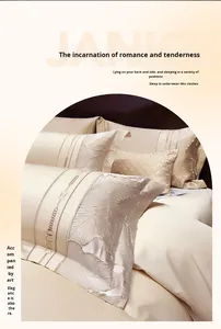 Sang trọng dài STAPLE bông bốn mảnh Vua <span class=keywords><strong>Comforter</strong></span> thiết lập đầy đủ bông cứu trợ thêu thân thiện với môi thoáng khí Châu Âu-mỹ - Product Image 6