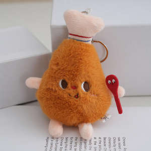 Karikatür Hamburger kızartması Hot <span class=keywords><strong>Dog</strong></span> tavuk bacağı dolması peluş oyuncak kapmak makinesi bebek çantası peluş oyuncak - Product Image 2