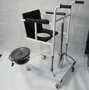 WCHT WCHT0122 <span class=keywords><strong>Fauteuil</strong></span> <span class=keywords><strong>roulant</strong></span> tout-en-un avec levage hydraulique manuel pour le transfert, la douche, l'aide à la toilette, solution de soins à domicile légère - Product Image 4
