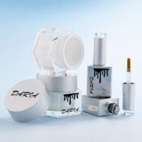 Prix d'usine, haute qualité, flacons carrés vides pour vernis à ongles, réutilisables, 15 ml, pots polygonaux en PS pour gel de construction