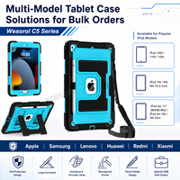 Étui robuste en silicone et polycarbonate avec support pliable pour iPad 10.2 7e, 8e, 9e génération 2019 2020 2021, sangle d'épaule, OEM ODM