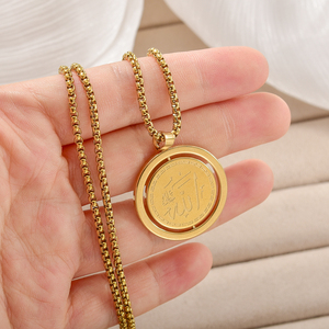luxurious solid elegant spinning wholesale unisex fashion pendants custom stainless steel <b>locket</b> 18k <b>gold</b> <b>chain</b> necklace pendant - Product Image 3
