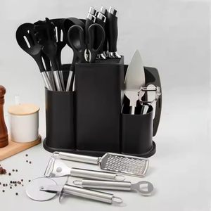 Kitchenware Set New Style Black Pink Green Luxury Premium Kitchen <b>Tools</b> Set <b>Silicone</b> Cooking Utensils Set - Product Image 3