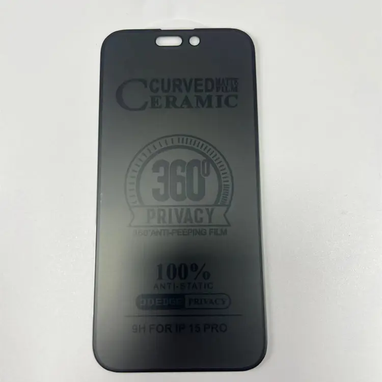 आईफोन 15 प्रो मैक्स के लिए प्रसिद्ध सिरेमिक प्राइवेसी स्क्रीन प्रोटेक्टर आईफोन एंटी स्पाई के लिए मैट स्क्रीन प्रोटेक्टर