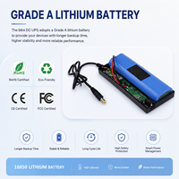 WGP 12V 3A UPS Mini Portabel Pintar DC dengan Baterai Lithium Cadangan untuk Router, CCTV, Kamera IP, dan Switch Jaringan