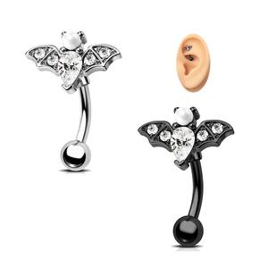 <span class=keywords><strong>Piercing</strong></span> de barra curvada de acero inoxidable, anillo de ceja de murciélago, anillo de 16G, <span class=keywords><strong>Piercing</strong></span> de diseño de moda para hombres y mujeres - Product Image 1