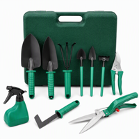 Nouvel ensemble d'outils de jardinage en plastique HYTD OEM de dix pièces avec pelle, râteau, houe, sécateur, arrosoir - Outils de jardin multifonctionnels
