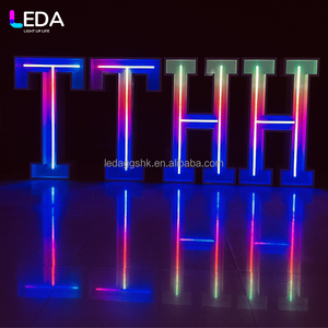 LEDA Letras Luminosas de Metal Blancas para Publicidad Exterior, Eventos y Fiestas, Letras Grandes de Hierro RGB, Letras de Neón para Bodas - Product Image 1