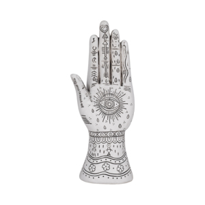 Statuetta in resina a forma di mano con simboli artistici, decorazione per casa, ufficio, bagno, soggiorno, espositore da scaffale - Product Image 1