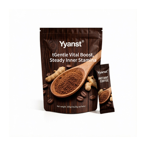 Café Instantáneo Herbal de Ginseng 20g*10 Sobres, Bolsa Reutilizable con Diseño de Madera, Herbal Suave, Nutritivo, Alivio Diario de la Fatiga, Bienestar - Product Image 1