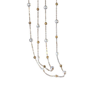 Collar de Perlas de Agua Dulce Naturales Star Shuo, Chapado en Oro de 18K y Plata, Cadena de Clavícula con Diseño de Cielo Estrellado y Bombillas de Luz Intensa - Product Image 5