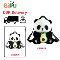 Sac à dos en peluche personnalisé BIPU Panda, unisexe, rembourré en coton PP, animal en peluche, fabrication OEM, décorations avocat, en promotion
