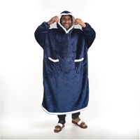 Peignoir de Nuit en Polaire d'Agneau Épaisse et Chaude, en Polyester, à Capuche, 350 g/m², Personnalisable, pour l'Hiver, Idéal pour le Commerce International