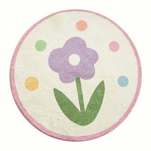 Tapis de jeu pour bébé doux et plus épais, rond, antidérapant, pour ramper sur le sol - Product Image 3