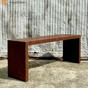 Ensemble table et banc en acier corten pour repas en plein air, mobilier de jardin portable pour appartement, durable et résistant aux intempéries - Product Image 6