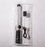 Bâton de signalisation LED haute intensité sonore de 35,5 cm avec sifflet, bâton de sécurité pour contrôle de la circulation, bâton lumineux magnétique d'avertissement