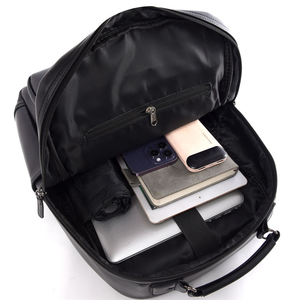 Sac à dos pour ordinateur portable en <span class=keywords><strong>cuir</strong></span> PU imperméable de haute qualité pour hommes, sac d'école simple pour étudiants - Product Image 4