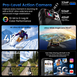 LAGENIO Eagle <span class=keywords><strong>Pro</strong></span> Ultra Wide 152 °   Cámara de Acción para Teléfono 4K 30fps con Triple Cámara y EIS, Venta al Por Mayor para Agentes y Distribuidores de Telecomunicaciones - Product Image 4