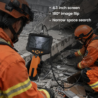 Caméra de recherche Snake Eye Video Life Detector avec sonde étanche de 5 m pour débris et espaces étroits, écran LCD HD de 4,3 pouces, outil de sauvetage