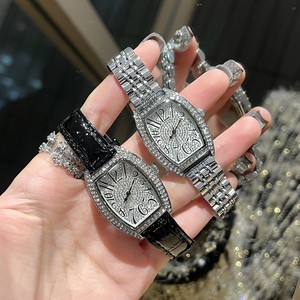 ベストセラーの女性用腕時計、長方形ケース、本革ストラップ、クォーツムーブメント、ステンレススチールケース、ファッションダイヤモンドウォッチ - Product Image 3