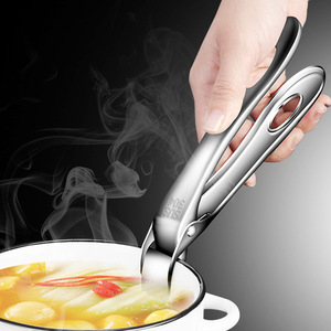 304 Stainless Steel Bowl <b>Clip</b> Thickened Heat Insulating Anti Slip Kitchen Plate <b>Clip</b> Multi Functional Dish Tongs - Product Image 3
