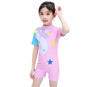 Traje de baño de unicornio para niñas de 3 a 12 años, de secado rápido, UPF 30, para natación y deportes acuáticos, rosa, morado, flamenco, arcoíris, caballo - Product Image 5