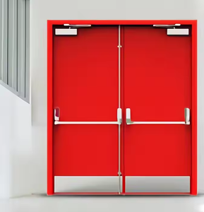 Puerta de salida de seguridad de acero ignífugo de una sola hoja de alta calidad, puerta ignífuga de acero de alta resistencia Puerta ignífuga de acero con barra de empuje - Product Image 6