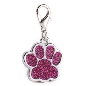 Nhà Sản Xuất Bán Buôn Tùy Chỉnh Paw Shape Glitter Kim Loại Cá Nhân Pet ID Tags Dog Tag - Product Image 2