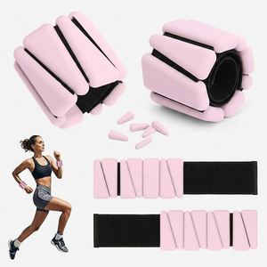 Poids de poignet réglables en silicone LA avec sangle auto-agrippante, poids de cheville portables, bracelets lestés pour la course, le yoga et le fitness - Product Image 1