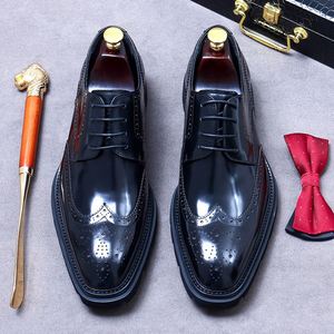 Business Leather Shoes Men's Formal Leather Shoes with Thick Rubber Soles Handcrafted Shiny Finish Breathable Leather Shoes - Product Image 3
