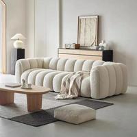 Neues Cremefarbenes Französisches Minimalistisches Kürbis-Sofa-Set Samt-Wolkenstoff-Bett für Kleine Wohnungen Luxus-Wohnzimmermöbel