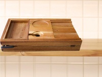 Accessoires de salle de bain extensibles Plateau de bain pour baignoire (bois d'acacia)
