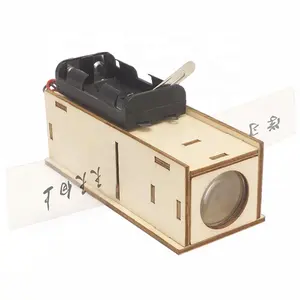 Caseiro projetor de slides DIY haste de aprendizagem de madeira brinquedos educativos de ciência