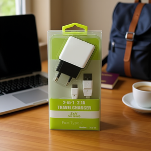 2 In 1 Travel Charger 2.1A For Type <b>C</b> With <b>Usb</b> Cable And <b>Adapter</b> - Product Image 2
