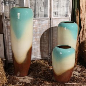 Florero de cerámica de piso alto grande esmaltado de Color de alta temperatura de rama seca creativa europea para decoración de Club de Hotel - Product Image 3