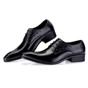 Zapatos británicos de cuero genuino para hombre, piel de vaca de grano superior, negocios, Formal, puntiagudo, comodidad para patrón en relieve, moda, versátil - Product Image 2