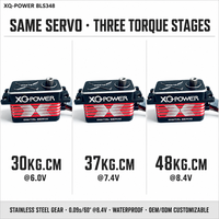 Servomoteur RC XQ-POWER BLS348 48KG à profil bas, 8.4V haute tension, sans balais, engrenages métalliques, couple élevé, numérique, pour buggy RC et voiture RC