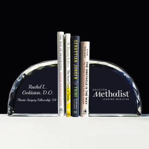 Ensemble d'entretoises à livres en cristal transparent Noble – Accessoires de bureau modernes pour le bureau et la maison, parfaits comme trophées ou supports de livres design - Product Image 2