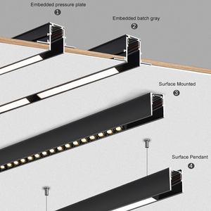 Système <span class=keywords><strong>d</strong></span>'<span class=keywords><strong>éclairage</strong></span> LED magnétique encastré en aluminium LOSO Professional Project Lamp pour magasins, hôtels, bureaux - Product Image 4